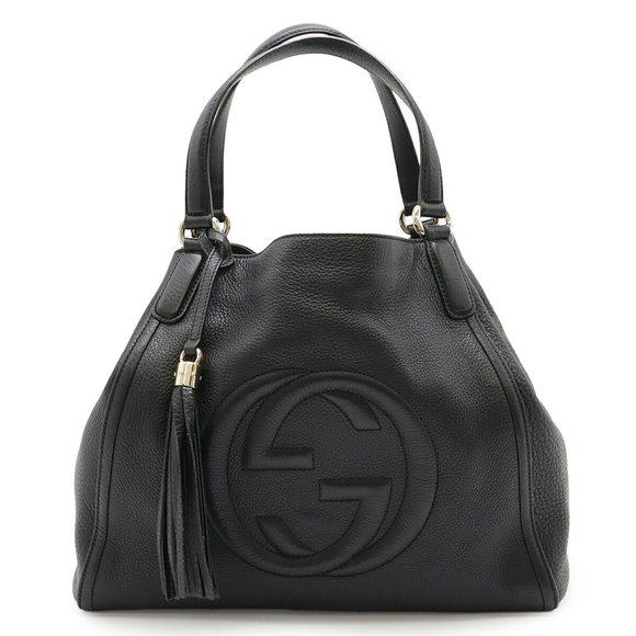 GUCCI Black Leather Shoulder Bag - Picture 1 of 7